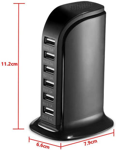 USB Charger 6 USB Tower 30W Multi 6-Port Desktop Travel Hub Usb Charger Block Tower Charging Station Power Adapter - The Shopsite