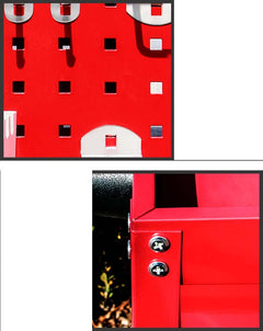 Cart 3-Tier Parts Steel Trolley Storage Organizer Red - The Shopsite