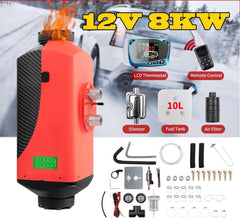 8KW Diesel Air Heater 10L Diesel Tank 12V with LCD Thermostat Monitor - The Shopsite