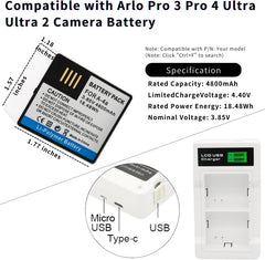Arlo Rechargeable Battery for Arlo Pro3 , Pro 4, Ultra, Ultra 2