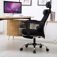 Swivel Office Chair Computer Chair Padded Footrest black - The Shopsite