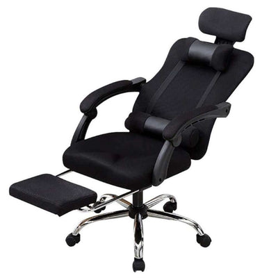 Swivel Office Chair Computer Chair Padded Footrest black - The Shopsite