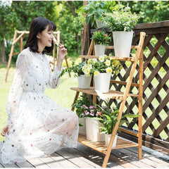 3 Tier Foldable Bamboo Deco Plant Rack - The Shopsite