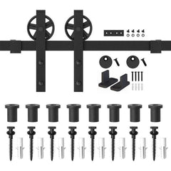 Barn Door Hardware I - Shaped Rollers Track Rail 1.83m - The Shopsite
