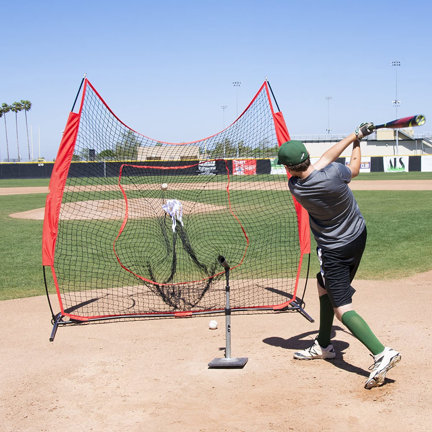 Portable Baseball Training Net Stand Softball Practice Sports Tennis - The Shopsite
