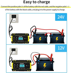 Car Battery Charger 12V/24V - The Shopsite