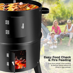 Charcoal Smoker BBQ Grill with Chimney