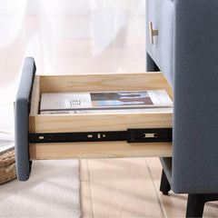 Bedside Table Nordic Modern Wooden 2 Drawer - The Shopsite