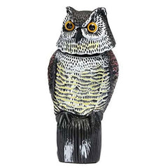 Owl Bird Scarer Bird Horned Owl With Rotating Head-Vertical Great Owl Garden Decor - The Shopsite