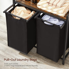 VASAGLE Laundry Basket Rack with Shelf