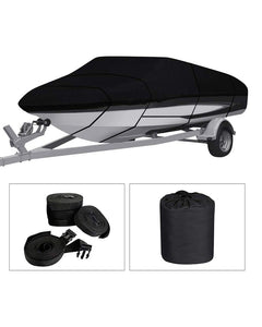 Boat Cover Heavy Duty Trailerable Black 16Ft to 18FT