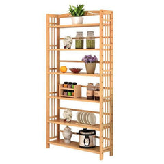 6 Tier Bamboo Bookshelf 177x70cm - The Shopsite