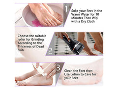 Electric Foot File Pedicure Set with 3 Rollers - The Shopsite