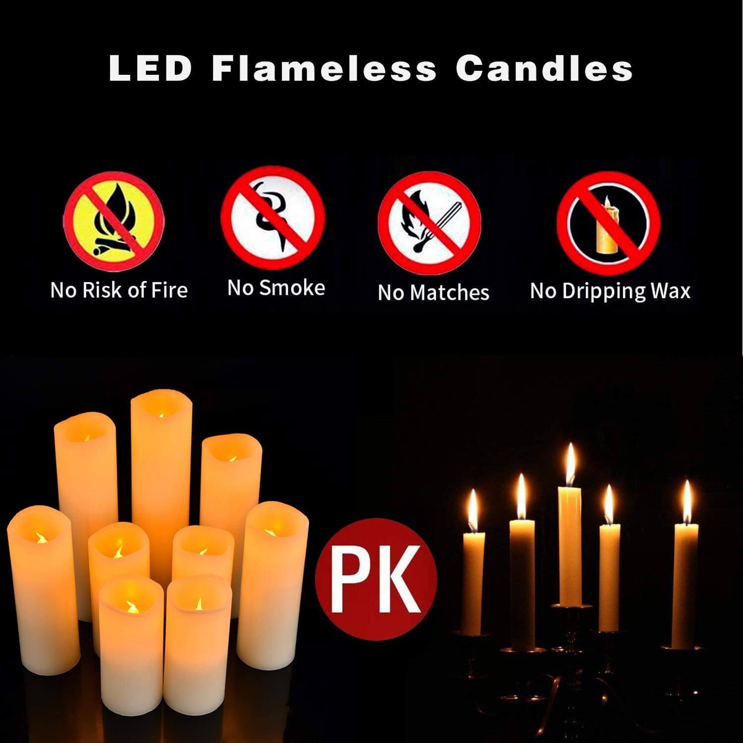 Flameless Candles Battery Operated With Remote - The Shopsite