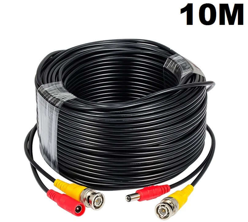 CCTV Cable 10M Bnc Video Power Cable/Wire For Security Camera, CCTV, Dvr, Surveillance System, Plug & Play - The Shopsite