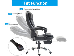 Office Chair with Footrest Black - The Shopsite