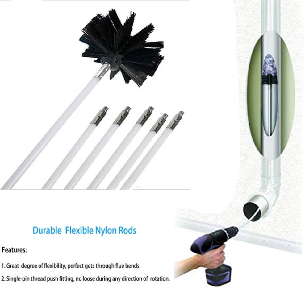 Flexible Dryer Vent Chimney Cleaning Brush Kit - The Shopsite