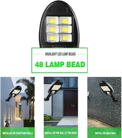 4 x LED 72 COB Solar Powered PIR Motion Sensor Security Wall Lights - The Shopsite