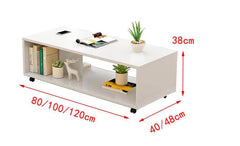 Coffee Table 120cm with Wheels - The Shopsite