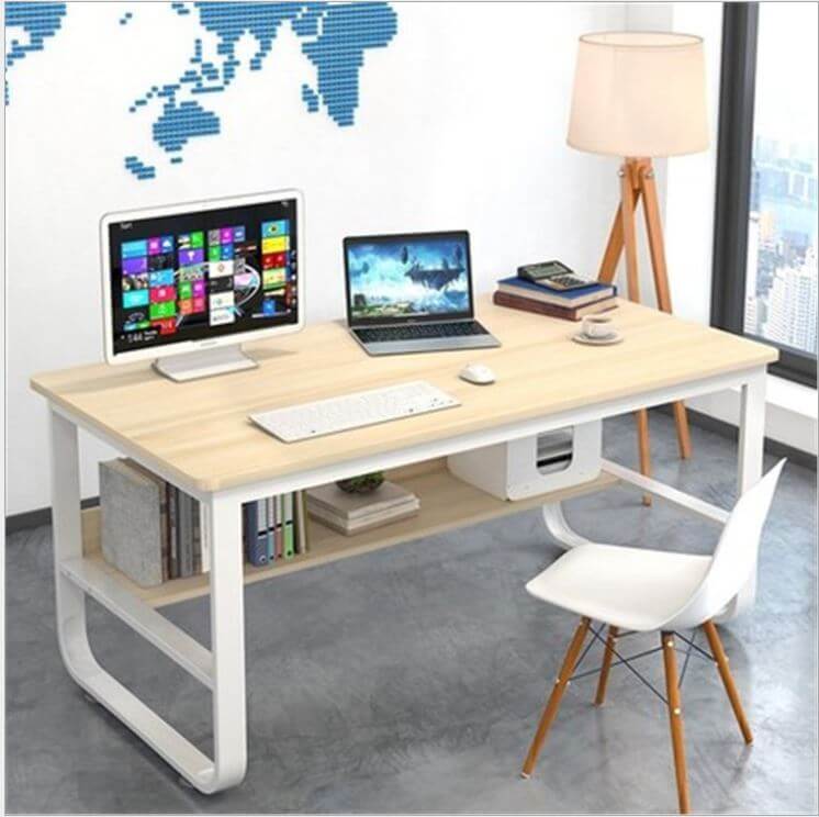 Computer Desk Table 140cm White - The Shopsite