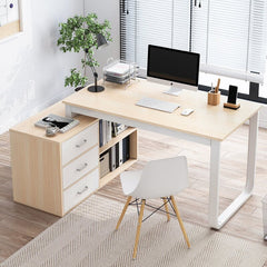 Computer Desk Office Desk 140cm with Storage - The Shopsite