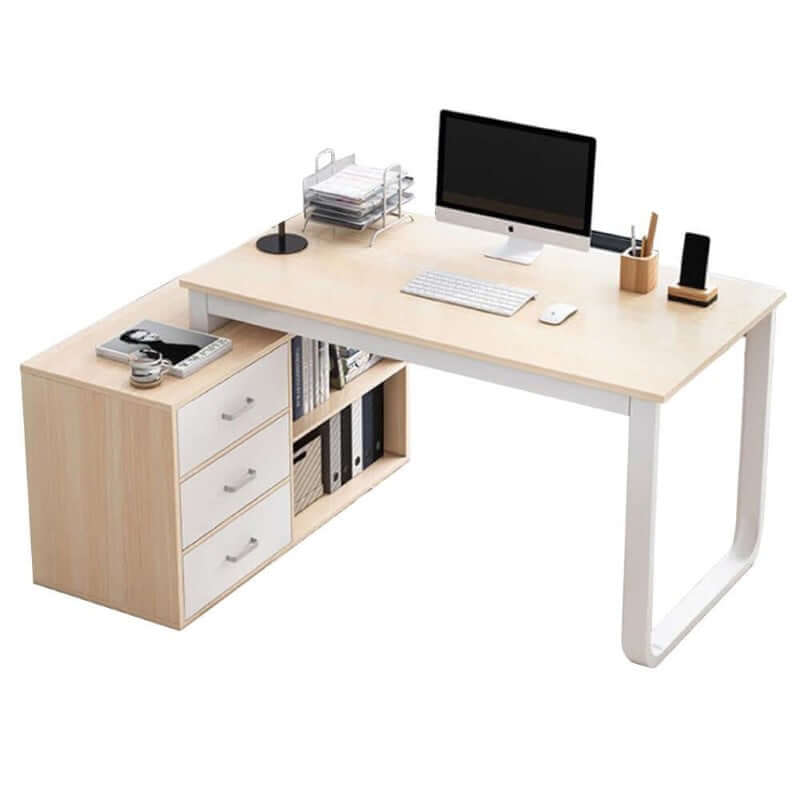 Computer Desk Office Desk 140cm with Storage - The Shopsite