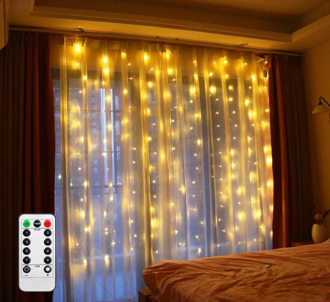 Curtain Lights 3*3m Warm White - The Shopsite