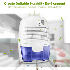 Dehumidifier Portable 500Ml Moisture Absorbing Air Dryer With Auto-Off Led Indicator Air Dehumidifier Purifier - The Shopsite
