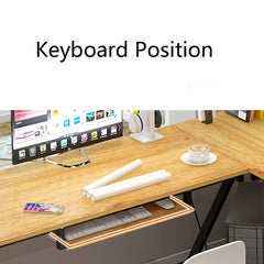 L-Shape Corner Computer Desk - Keyboard Tray - The Shopsite