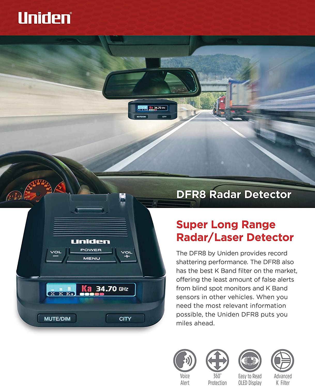 Uniden DFR8 Super Long Range Laser and Radar Detection - The Shopsite