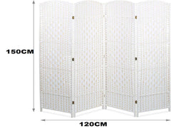 4 Panels Room Divider Screen White Folding screen - The Shopsite