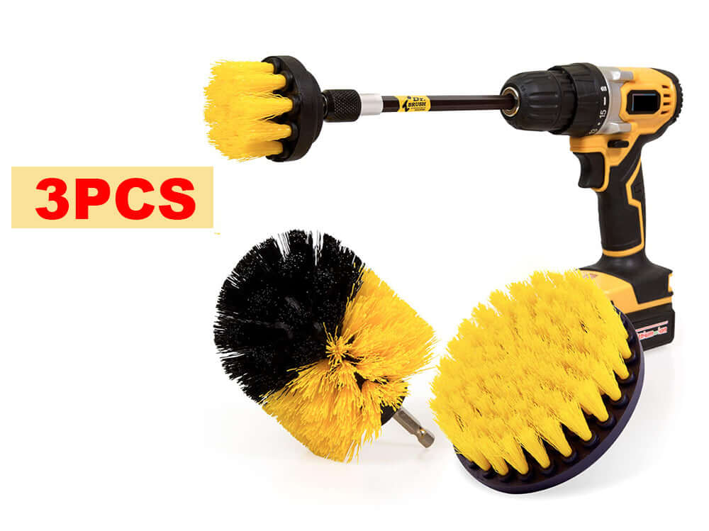Drill Brush Attachment Set Power Scrubber Brush Cleaning Kit 3pcs - The Shopsite