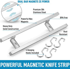 Dual Magnetic Knife Holder Rack - The Shopsite