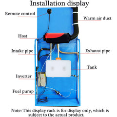 5Kw 12V Diesel Air Heater full kit - The Shopsite
