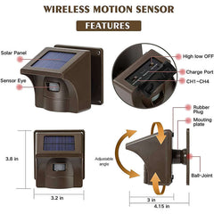 1/2 mile solar driveway alarm wireless outdoor motion sensor - The Shopsite