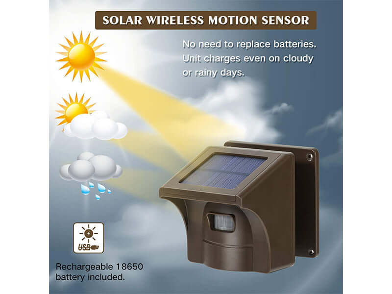 1/2 mile solar driveway alarm wireless outdoor motion sensor - The Shopsite