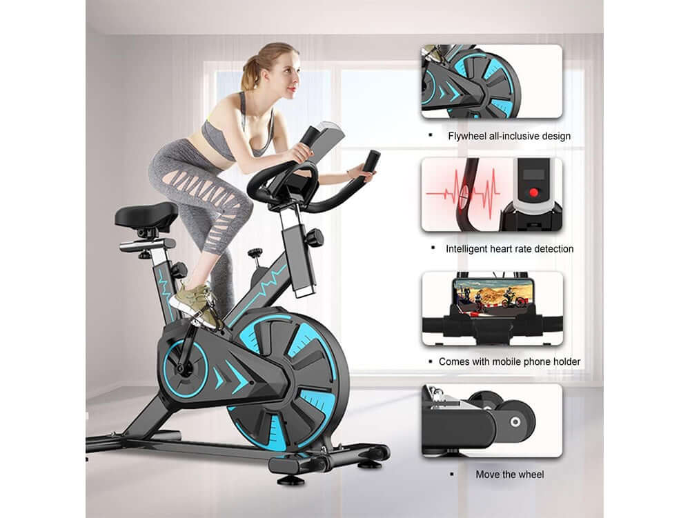 songmics fitnessbike Exercise Bike Spin Bike with Heart Rate Monitor