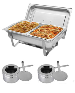 Chafing Dish Food Warmer Double 11L Stainless Steel