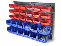 Wall Mounted Garage Organiser / Parts Rack With 30 Bins - The Shopsite