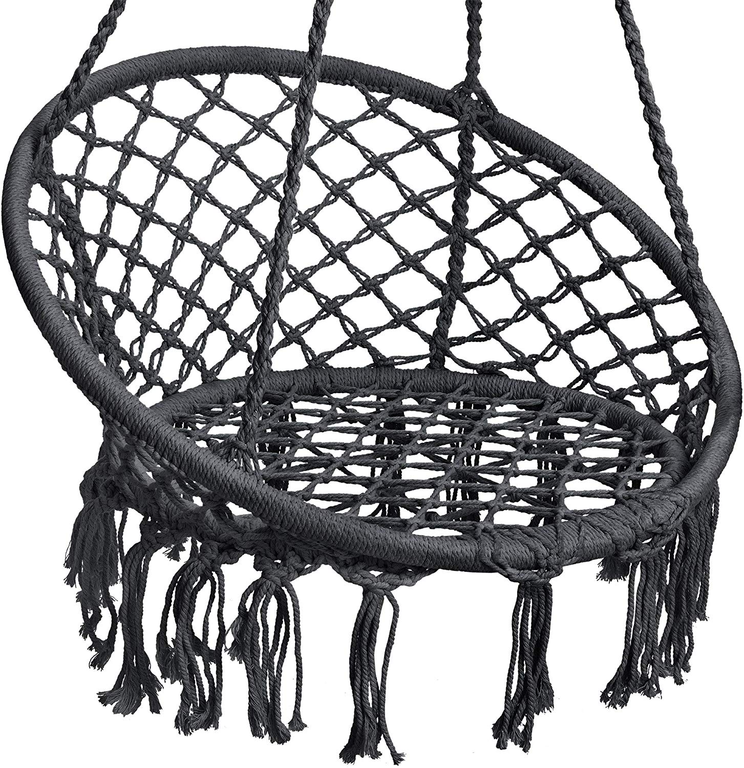 Macrame Hanging Chair Indoor & Outdoor Black - The Shopsite