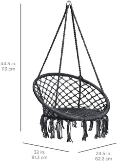 Macrame Hanging Chair Indoor & Outdoor Black - The Shopsite