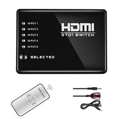 Hdmi Splitter Intelligent 5X1 5-Port Hdmi Switch/Switcher With Ir Remote - The Shopsite
