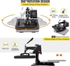 Digital Heat Press Machine Transfer T-Shirt Printer 38 x 30CM