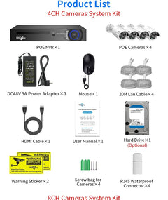 POE Security Camera System 3mp Surveillance Camera System Kit AI Face Detection - The Shopsite