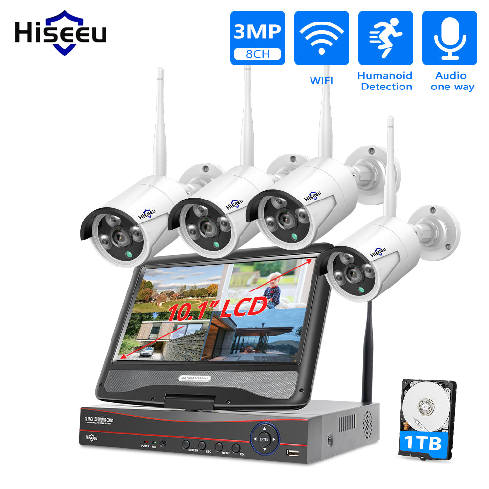 Wireless Security Camera System With LCD Screen 1TB Storage The Shopsite  NZ