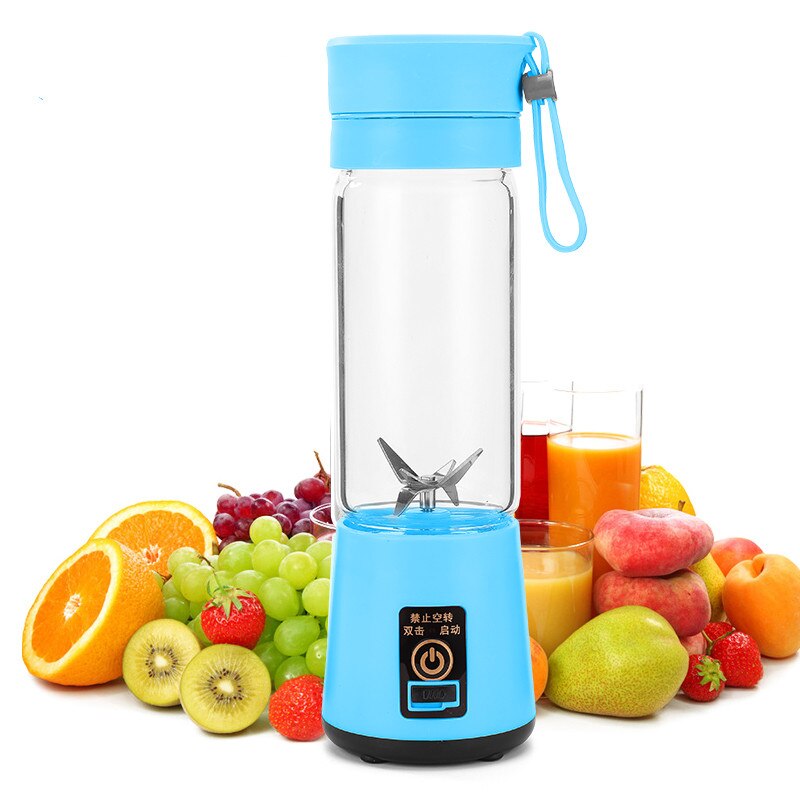 Portable Blender Juicer Mixer 4 Blade Blue - The Shopsite