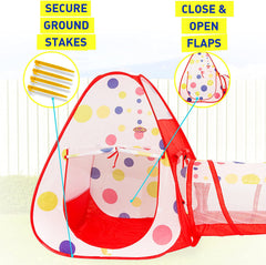 Kids Play Tent 3Pc Kids Play Tent Crawl Tunnel And Ball Pit Kids Play Tent With Basketball Hoop - The Shopsite
