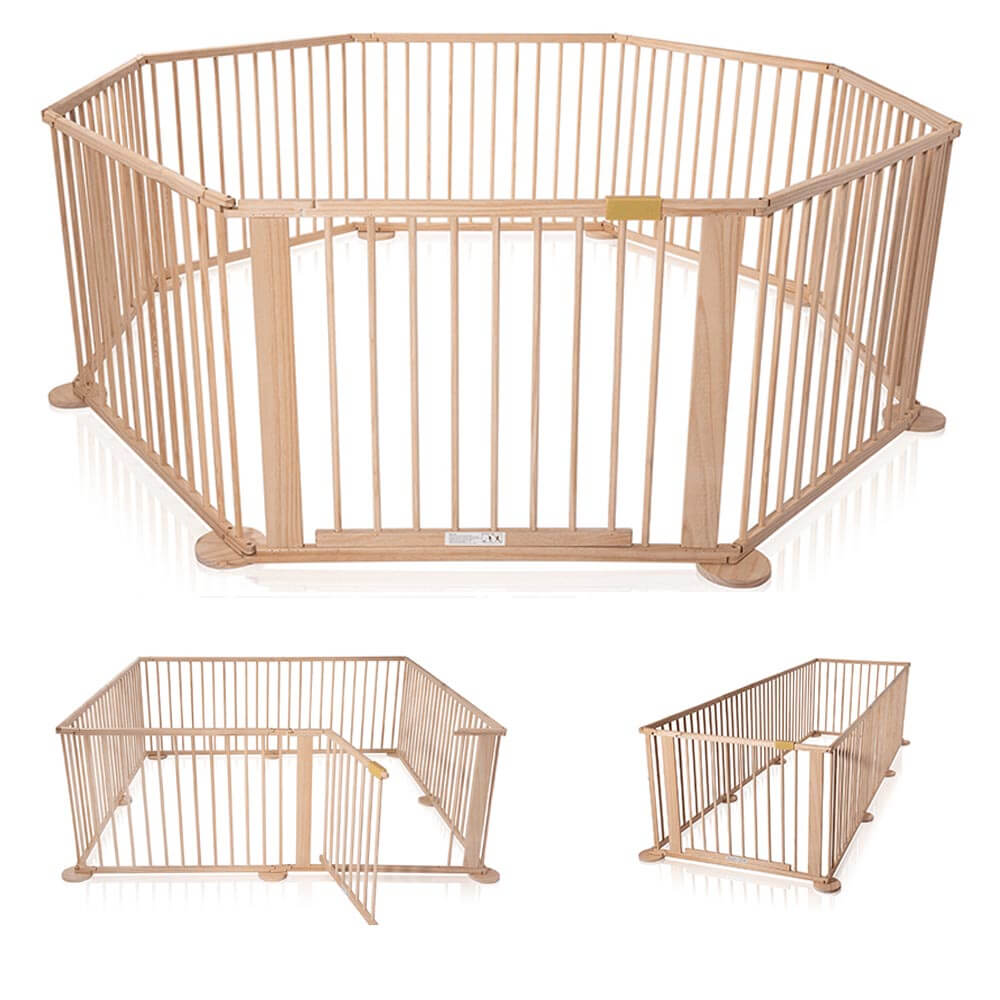 Baby Toddler Deluxe Kids Wooden Large Play Pen 8 Panel - The Shopsite