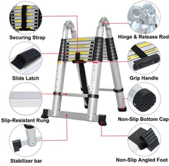 Telescopic Ladder 5M Aluminium - The Shopsite