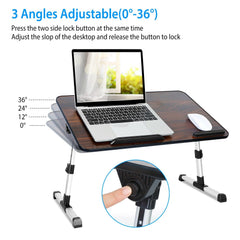 Laptop Table Desk Laptop Bed Desk Table Adjustable Laptop Desk with Cooling Fan - The Shopsite